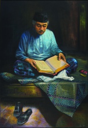 Artist’s Self-portrait Reading the Quran